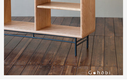 Gohobi Nordic Cherry Wood Solid Wood Bookcase – Handmade Storage Cabinet for Living Room or Study | FSC Certified Furniture