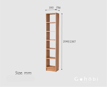 Gohobi Handmade Solid Wood Storage Cabinet – Multi-Layer Wooden Shelving Unit for Living Room or Study | FSC Certified Furniture