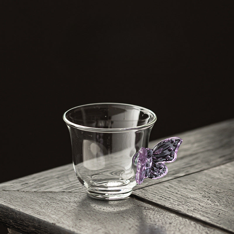 Gohobi Butterfly High Borosilicate Glass Tea Cup and Teapot Set – Heat-Resistant Transparent Gongfu Tea Set for Home and Office