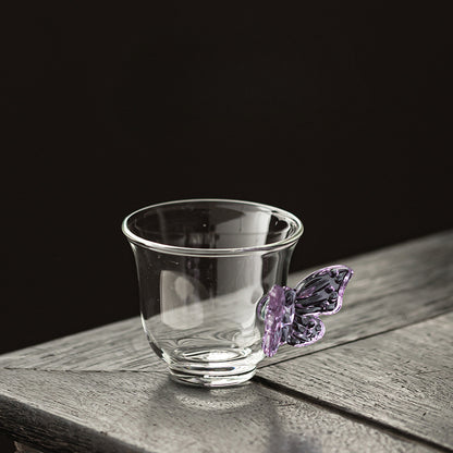 Gohobi Butterfly High Borosilicate Glass Tea Cup and Teapot Set – Heat-Resistant Transparent Gongfu Tea Set for Home and Office