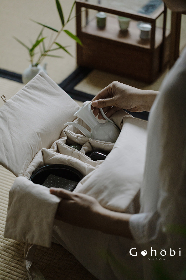 Gohobi Song-Inspired Matcha Travel Tea Set – Jianzhan Bowl with Travel Bag