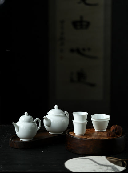Gohobi Jingdezhen Sweet White Porcelain Teapot Set