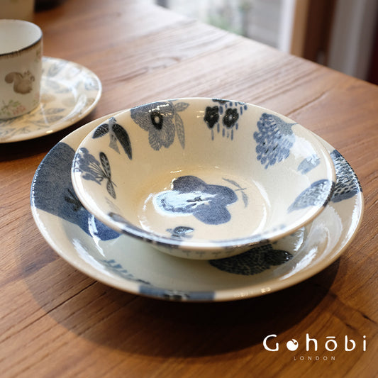 Gohobi Japanese Minoya Ceramic Small Plate [Made in Japan] – Underglaze Minoyaki Tableware