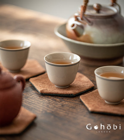 Gohobi Grass and Wood Tie-Dye Tea Coaster – Handmade Fabric Cup Holder Heat Insulation Pad