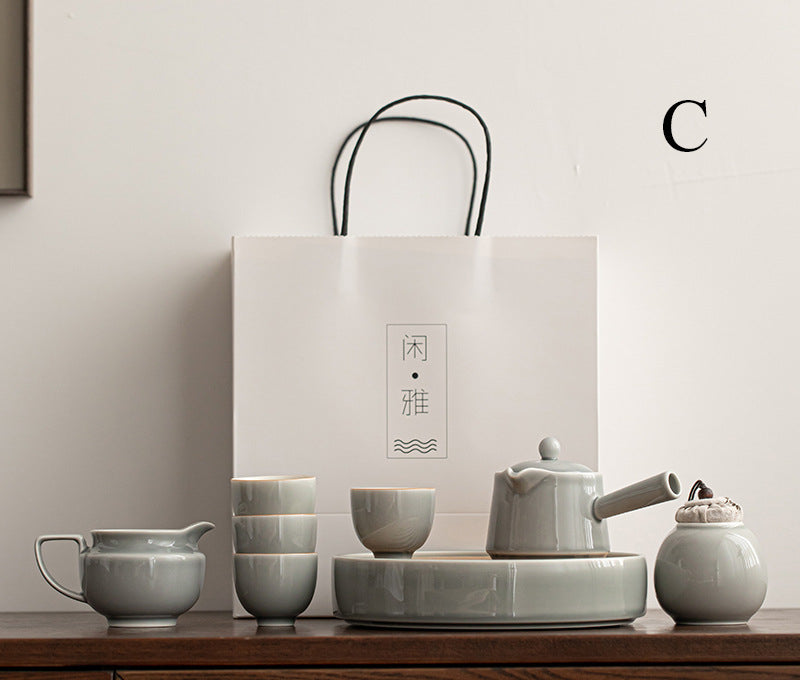 Gohobi Japanese Style Ice Grey and Green Tea Set 001