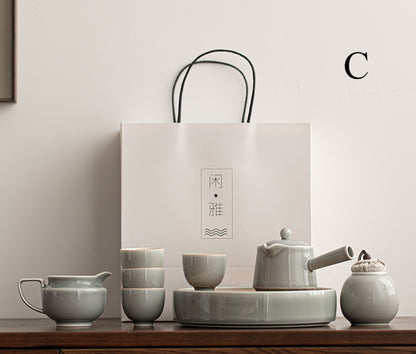 Gohobi Japanese Style Ice Grey and Green Tea Set 001