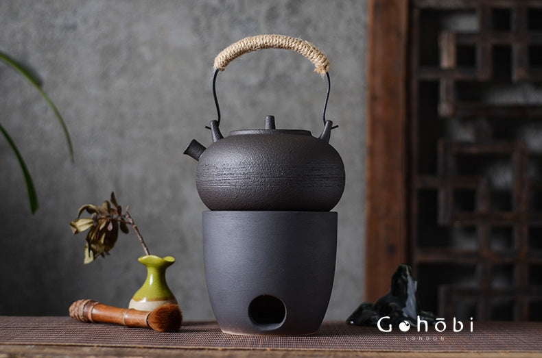 Gohobi Ceramic Tea Kettle – Handmade Household Pottery Teapot (900ml)