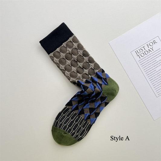 Gohobi Japanese Embossed Floral Mid-Calf Socks