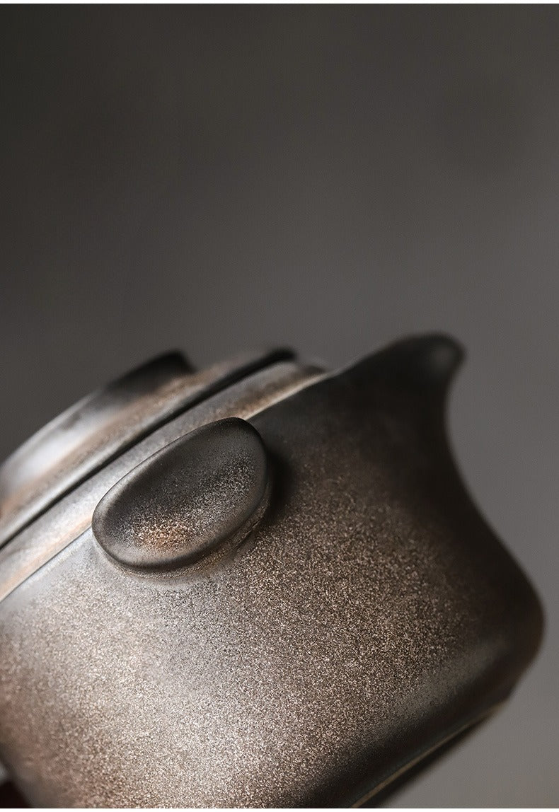 Gohobi Vintage Rustic Ceramic Travel Tea Set