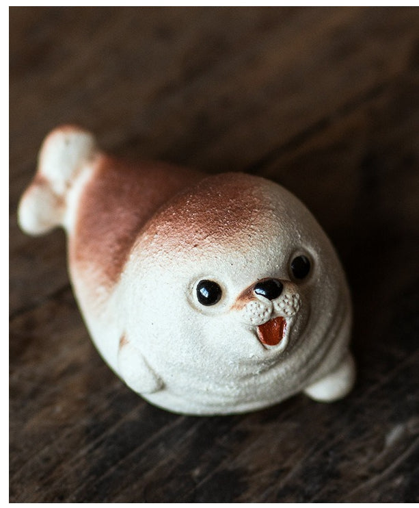 Gohobi Yixing Purple Clay Seal Tea Pet – Handmade Marine Animal Zisha Ornament