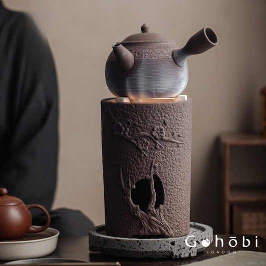 Gohobi Coarse Pottery Wind Stove Tea Set – Japanese Retro Charcoal-Style Kettle