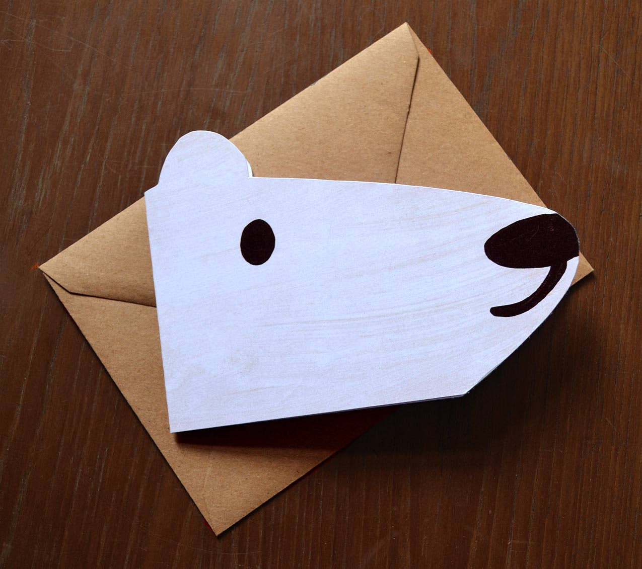 Mortlake Papers Polar Bear Shaped Greeting Card [Made in the UK]