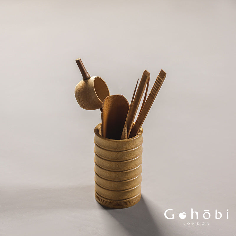 Gohobi Bamboo Basket Tea Accessories Set – Japanese-Style Six Gentlemen Kung Fu Tea Tools
