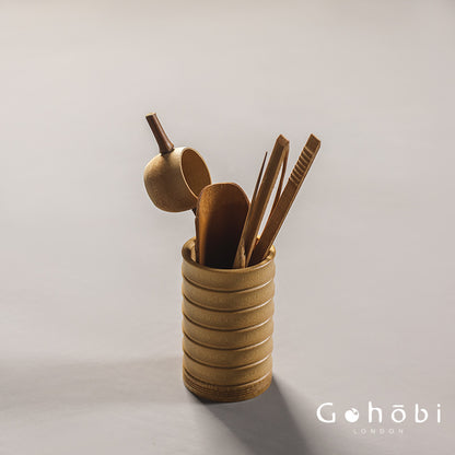 Gohobi Bamboo Basket Tea Accessories Set – Japanese-Style Six Gentlemen Kung Fu Tea Tools