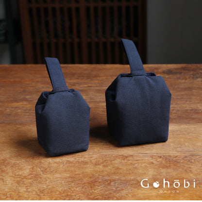Gohobi Classic Travel Teaware Bag – Plain Cotton Tea Set Storage & Outdoor Carry Case