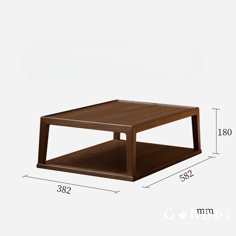 Gohobi Black Walnut Solid Wood Arhat Bed Sofa – Modern Chinese Daybed for Living Room or Small Apartment