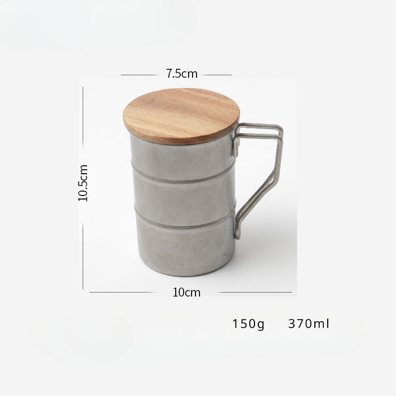 Gohobi Stainless Steel Mug Wooden Lid and Handle