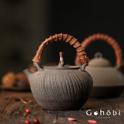 Gohobi Purple Sand Japanese-Style Teapot – Charcoal Stove Aesthetic Kung Fu Tea Brewer (600ml)