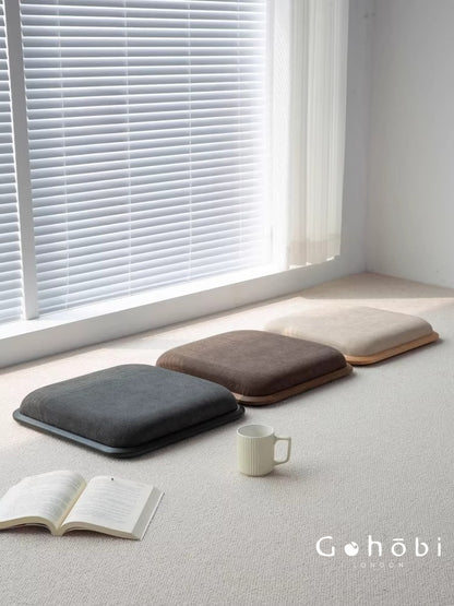 Gohobi Black Walnut Tatami Seat Cushion – Solid Wood Futon Meditation Seat for Tea Room, Bay Window or Floor Seating