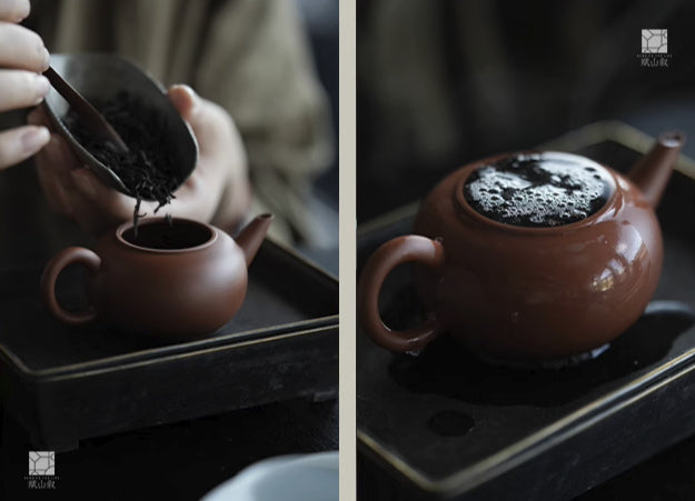 [賦山敘 x Gohobi] Original Ore Zhuni “Xiaoshui Ping” Red Zisha Clay Teapot – Handmade Chaozhou-Style Gongfu Yixing Teapot