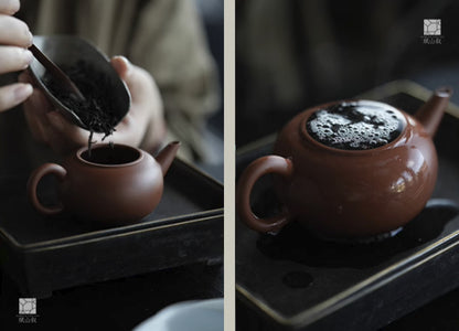 [賦山敘 x Gohobi] Original Ore Zhuni “Xiaoshui Ping” Red Zisha Clay Teapot – Handmade Chaozhou-Style Gongfu Yixing Teapot