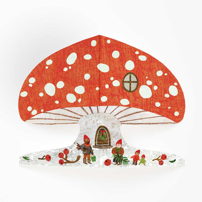 Mortlake Papers Snowy Mushroom Card | Christmas Card | Toadstool Card | Greeting Card [Made in the UK]