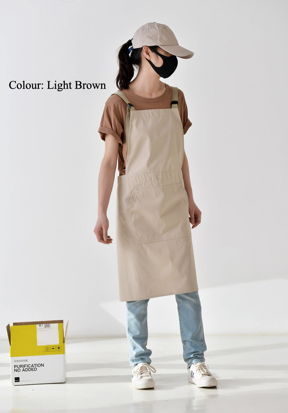 Gohobi Korean-Style Printed Cotton-Linen Apron