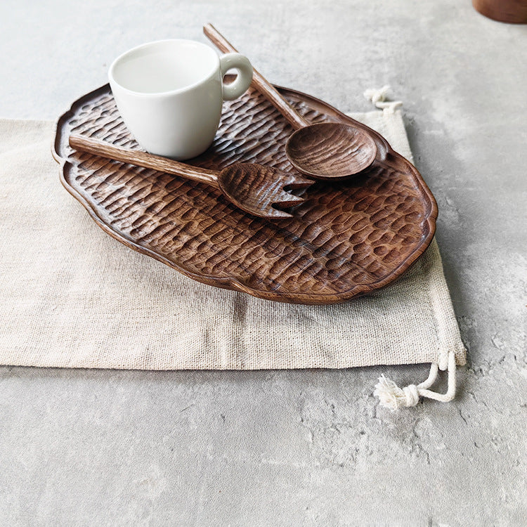 Gohobi Handmade Walnut Tray Lace Design 002