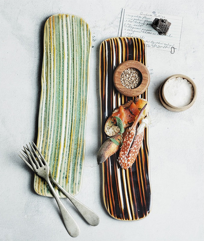 Gohobi Hand-Painted Rectangular Sushi Plate