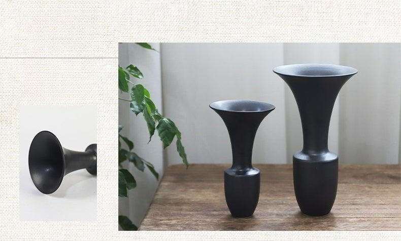 Gohobi Japanese Ikebana Flower Arranger Vase – Minimalist Ceramic Decorative Vessel
