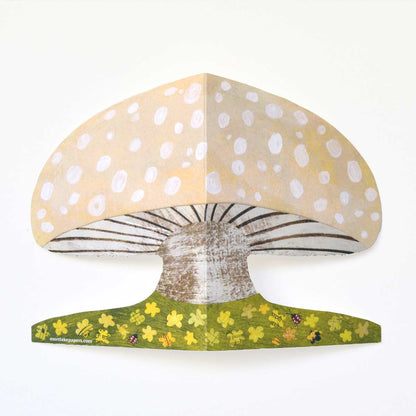 Mortlake Papers Spring Mushroom Die-Cut Greetings Card [Made in the UK]