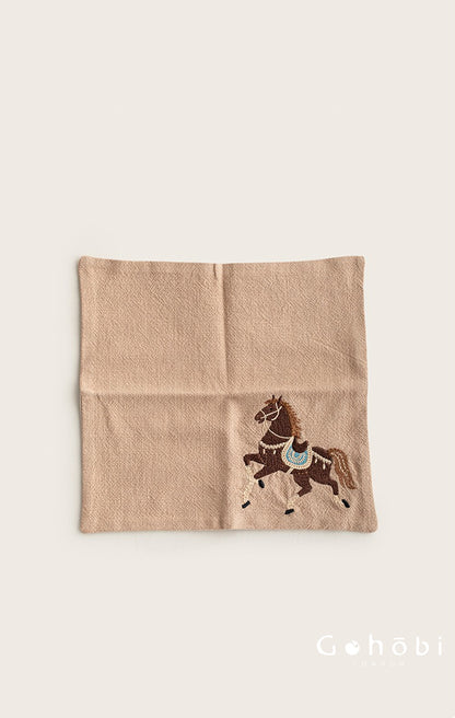 Gohobi Cotton Linen Embroidered Horse Tea Towel – Thick Absorbent Square Tea Cloth