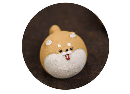 Gohobi Yixing Purple Clay Shiba Inu Tea Pet – Handmade Zodiac Dog Ornament