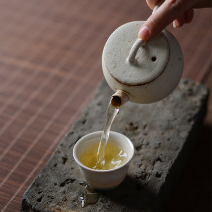 Gohobi Handmade Pulverised Kohiki White Teapots