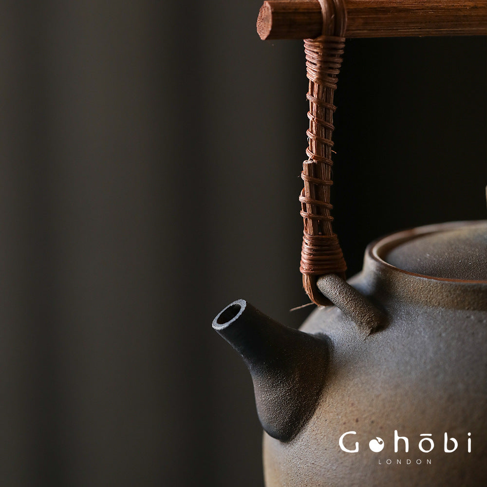 Gohobi Jingdezhen Firewood-Fired Teapot – Raw Ore Old Rock Mud Collector Kettle (1000ml)