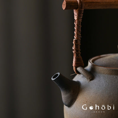Gohobi Jingdezhen Firewood-Fired Teapot – Raw Ore Old Rock Mud Collector Kettle (1000ml)