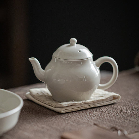 Gohobi Japanese-Style Grass Ash Glaze Handmade Teapot