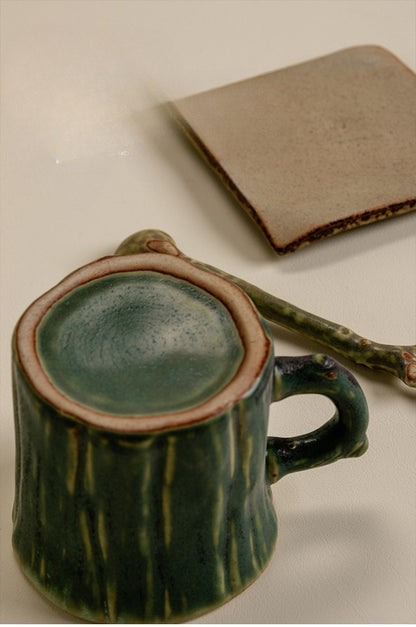 Gohobi Rustic Ceramic Coffee Cup & Saucer Set