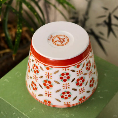 [清和堂 x Gohobi Gallery] Hand-painted Golden Red Lotus Tea Cup Coffee Cup