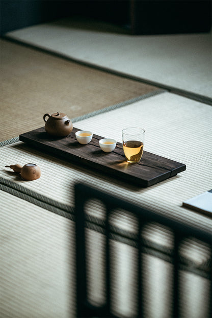Plateau de service en bois de santal noir de style japonais Gohobi Wabi-Sabi 011