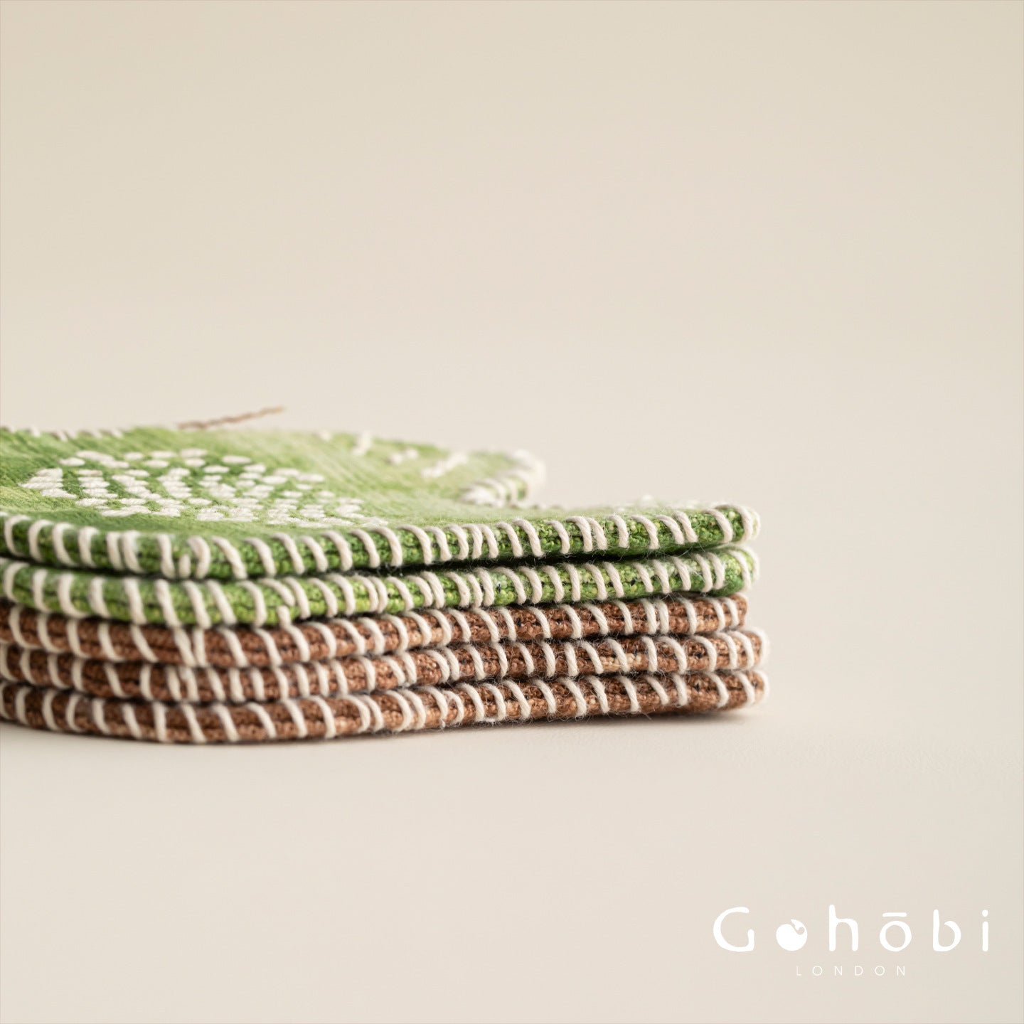 Gohobi Handmade Embroidered Bird Coaster – Fabric Teacup Heat Insulation Mat