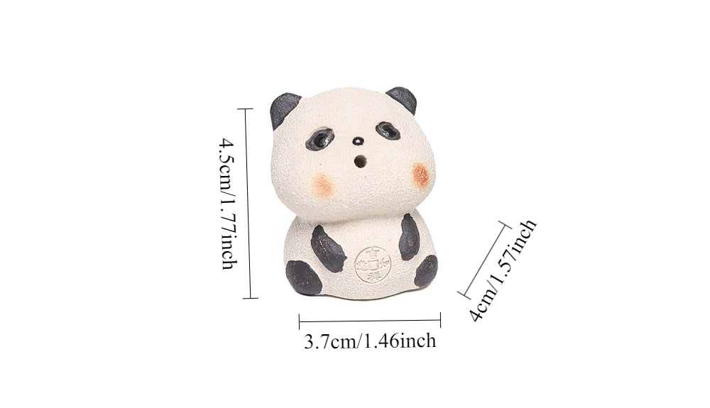 Gohobi Yixing Purple Clay Panda Tea Pet – Incense Holder and Lid Rest