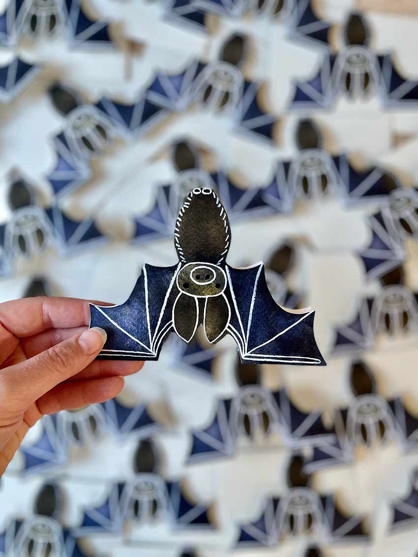 Mortlake Papers Bat Card | Halloween Cards | Halloween Decorations | Gifts | Greeting Card [Made in the UK]