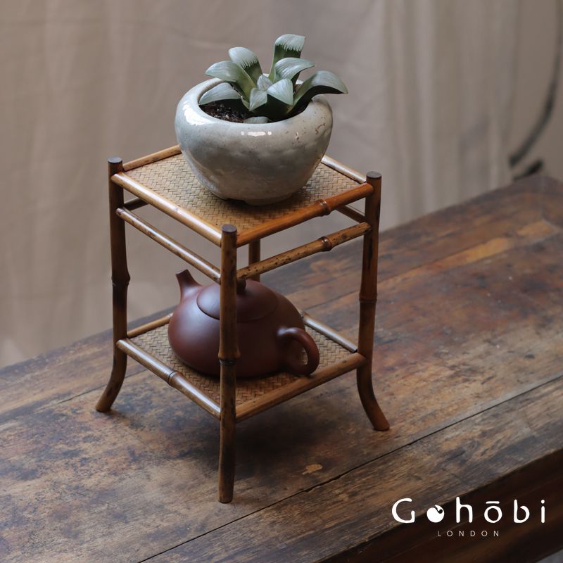 Gohobi Handmade Bamboo Display Table – Desktop Meilu Gushan Tea Stand & Mini Bonsai Platform