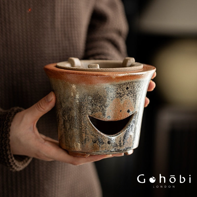 Gohobi Shino Kiln-Transformed Rattan Beam Teapot – Large Household Brewing Kettle