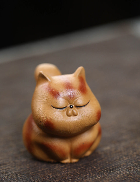 Gohobi Lucky Cat Ornament Yixing Clay Tea Pet