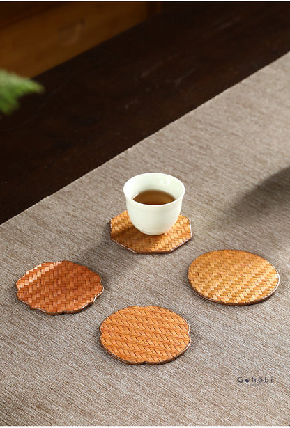 Gohobi Bamboo & Wisteria Woven Coasters