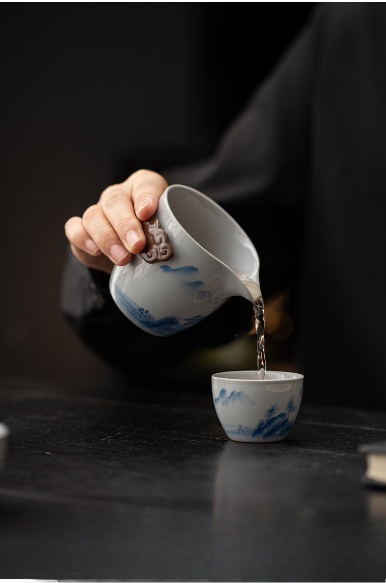 Gohobi Hand-painted Travel Teapot Gaiwan Set