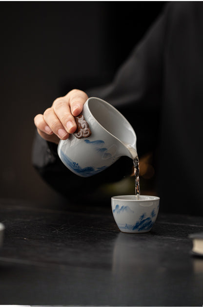 Gohobi Hand-painted Travel Teapot Gaiwan Set