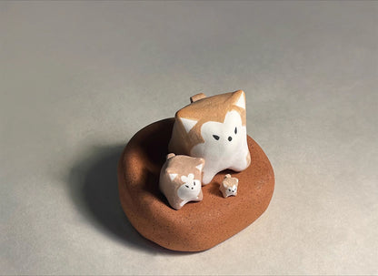 Gohobi x Little Diary Handmade Ceramic Akita Shiba Inu Dog